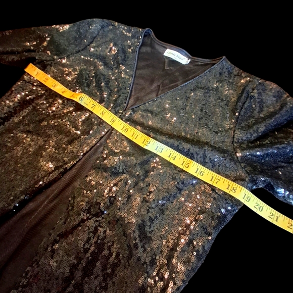 Anna-Kaci Black Sequin Embellished Open Front Sequin Jacket Women Size Medium - Picture 12 of 16
